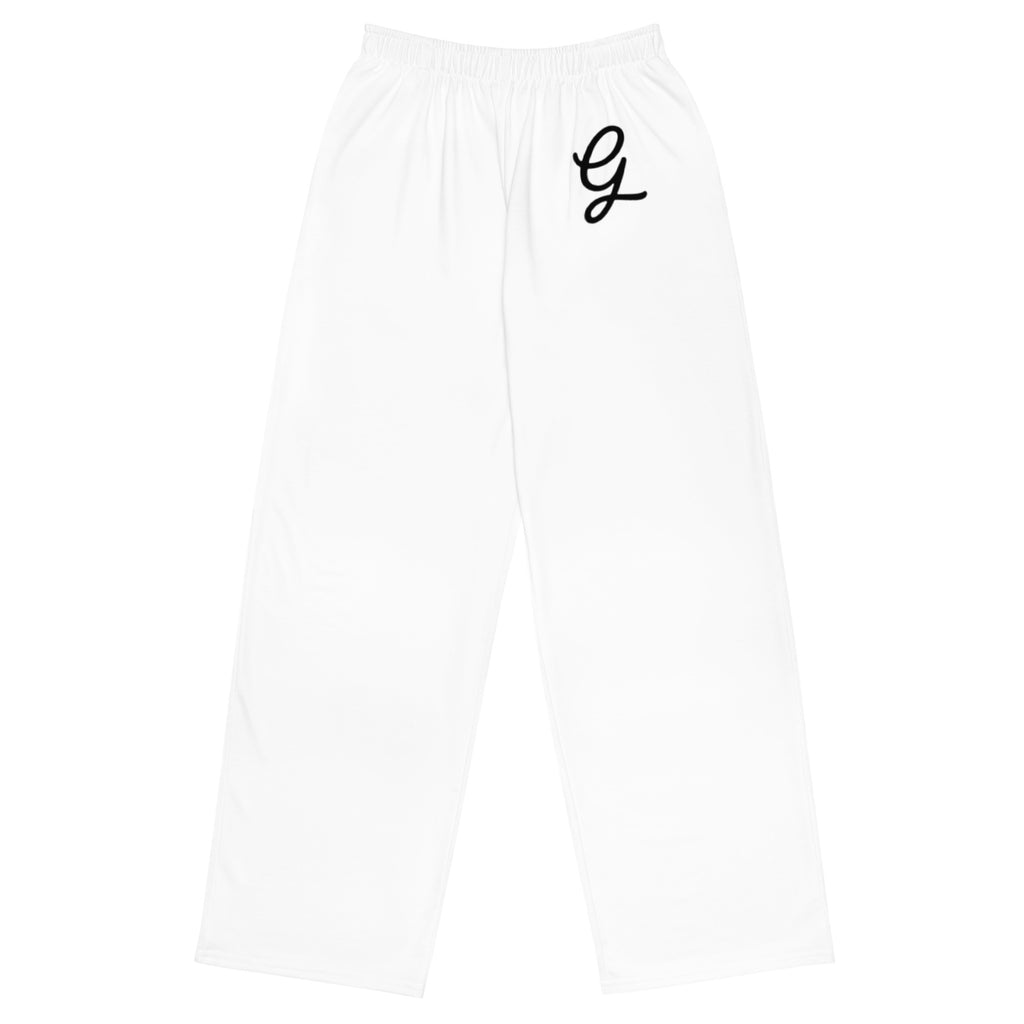 Granpaw golf - all-over-print-unisex-wide-leg-pants-white