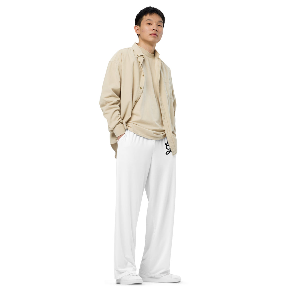 Granpaw golf - all-over-print-unisex-wide-leg-pants-white