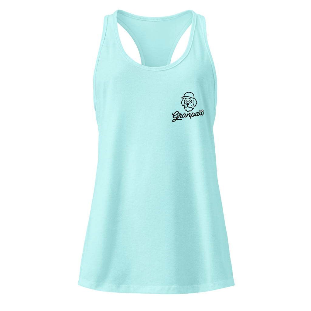 Light blue tank top with 'Gransnails' logo on a white background